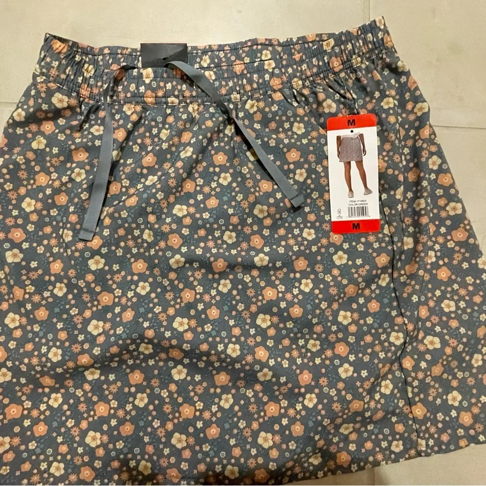 Pacific Trail Floral Mini Skirt - Blue and Tan - Picture 1 of 3